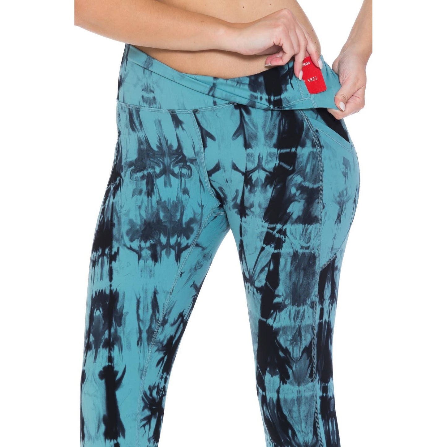Premium Nylon Activewear Print Capri Leggings (25" Inseam): MULTI / L