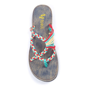 Oceanside Plaka Flip Flops Sandals - Tricolor