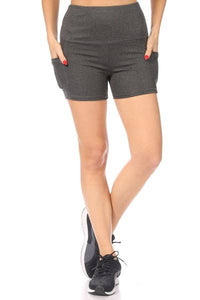 Womens Athletic Tummy Control Biker shorts With Pockets